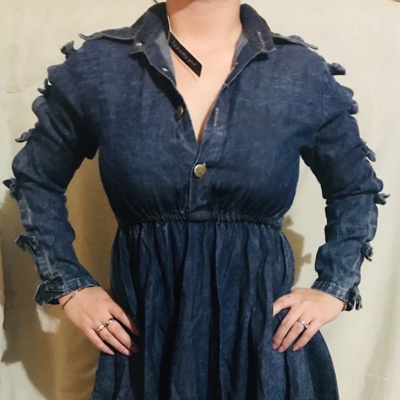 Denim mini dress - Picture 2 of 4